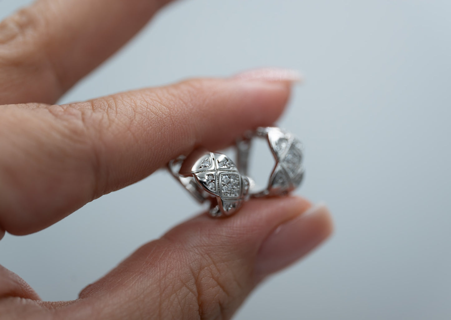 Coco Crush higgies earrings 925 silver 18k white gold plated