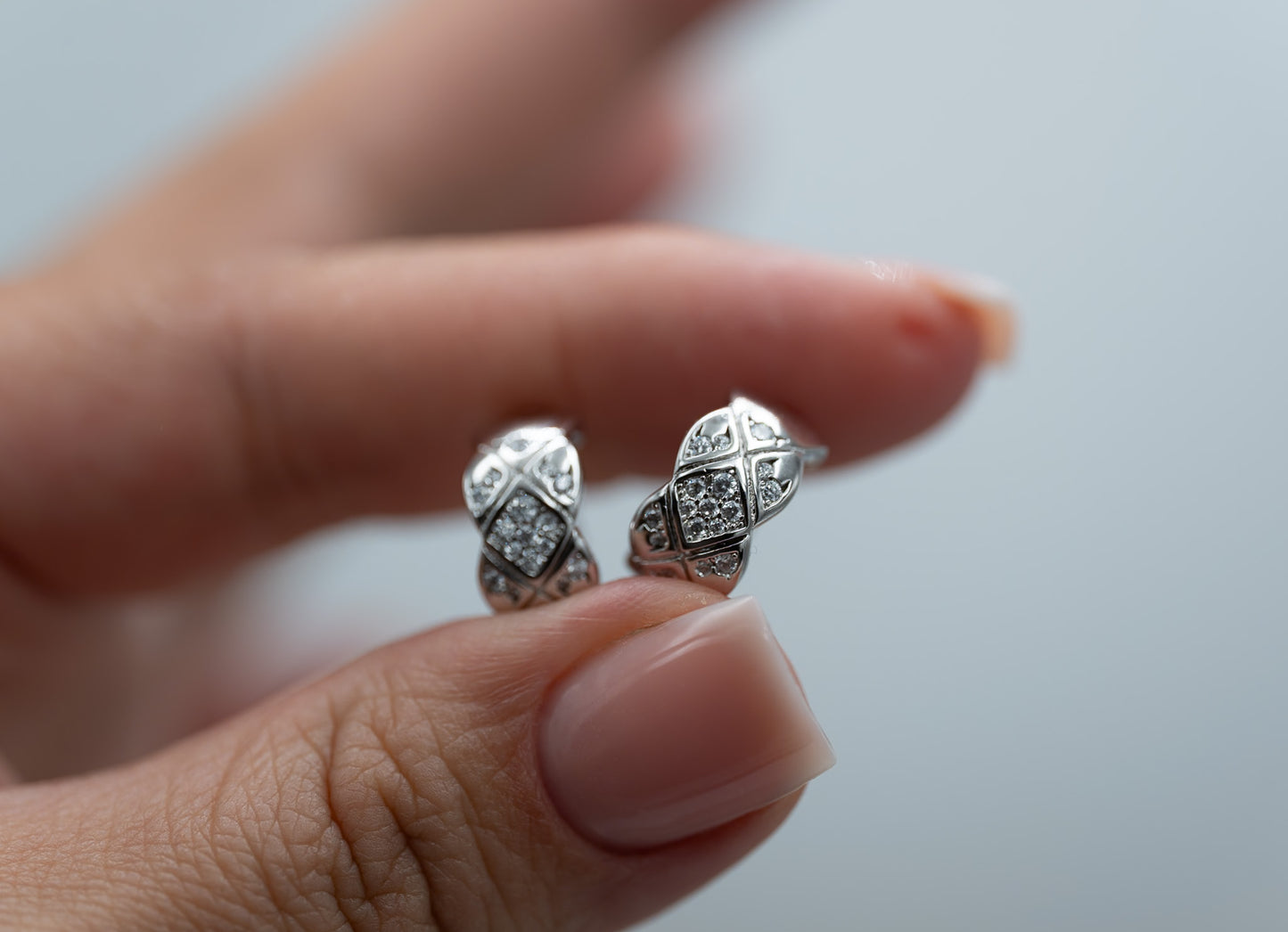 Coco Crush higgies earrings 925 silver 18k white gold plated