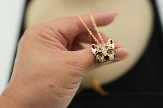 Luxury Cat necklace 925 silver 18k gold plated