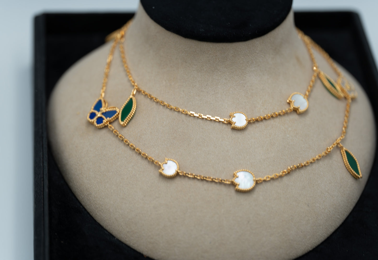 Lucky Spring Plum Blossom clover necklace 925 silve 18k gold plated