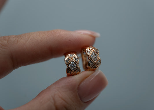 Coco Crush higgies earrings 925 silver 18k rose gold plated