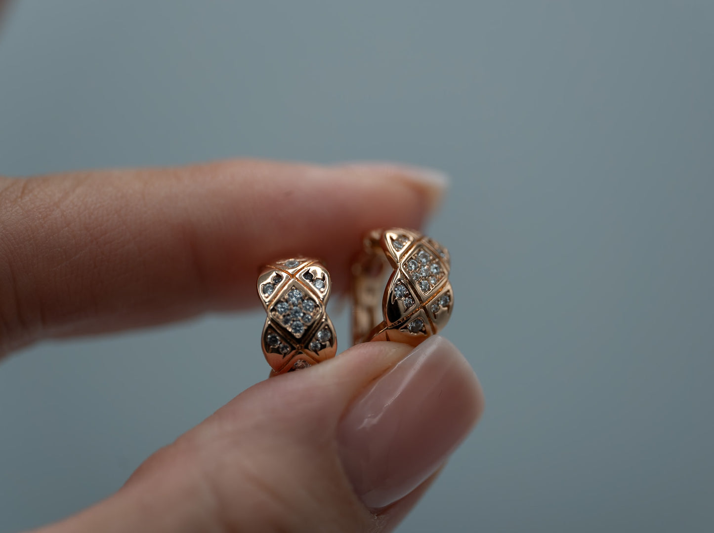 Coco Crush higgies earrings 925 silver 18k rose gold plated