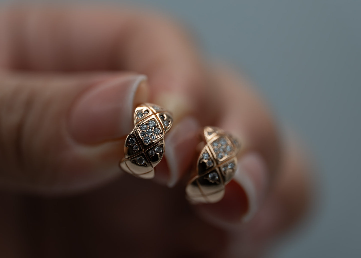 Coco Crush higgies earrings 925 silver 18k rose gold plated