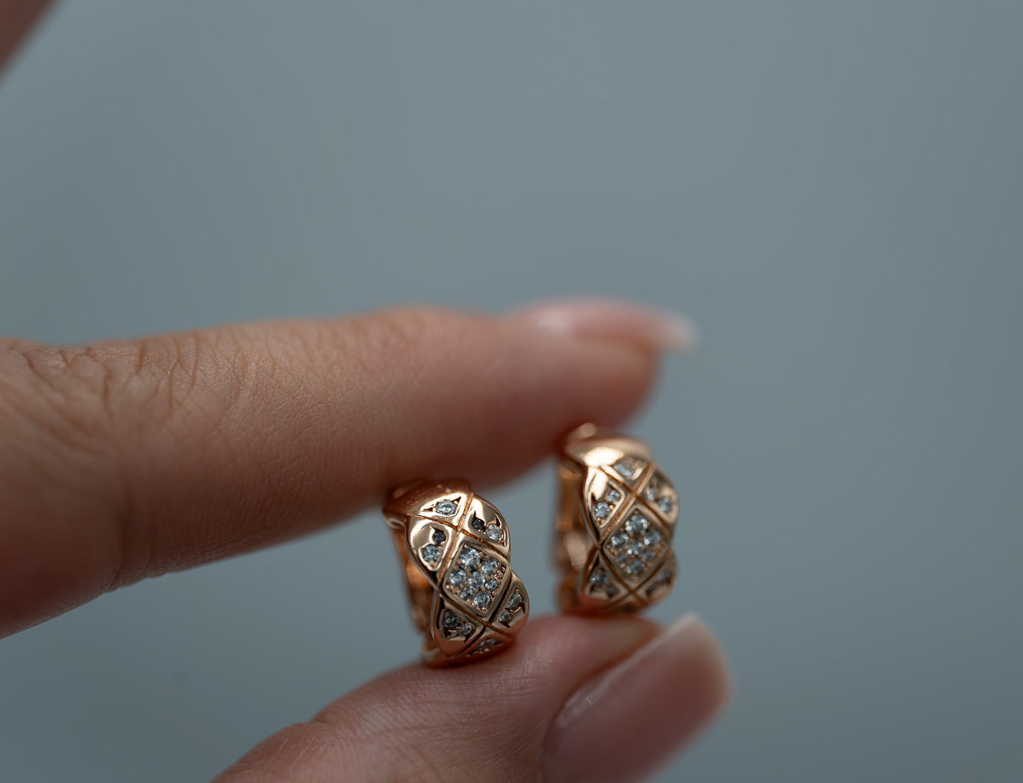 Coco Crush higgies earrings 925 silver 18k rose gold plated