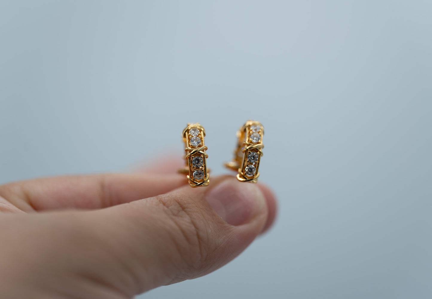 Tiffany style hoop earrings 925 silver 18k gold plated