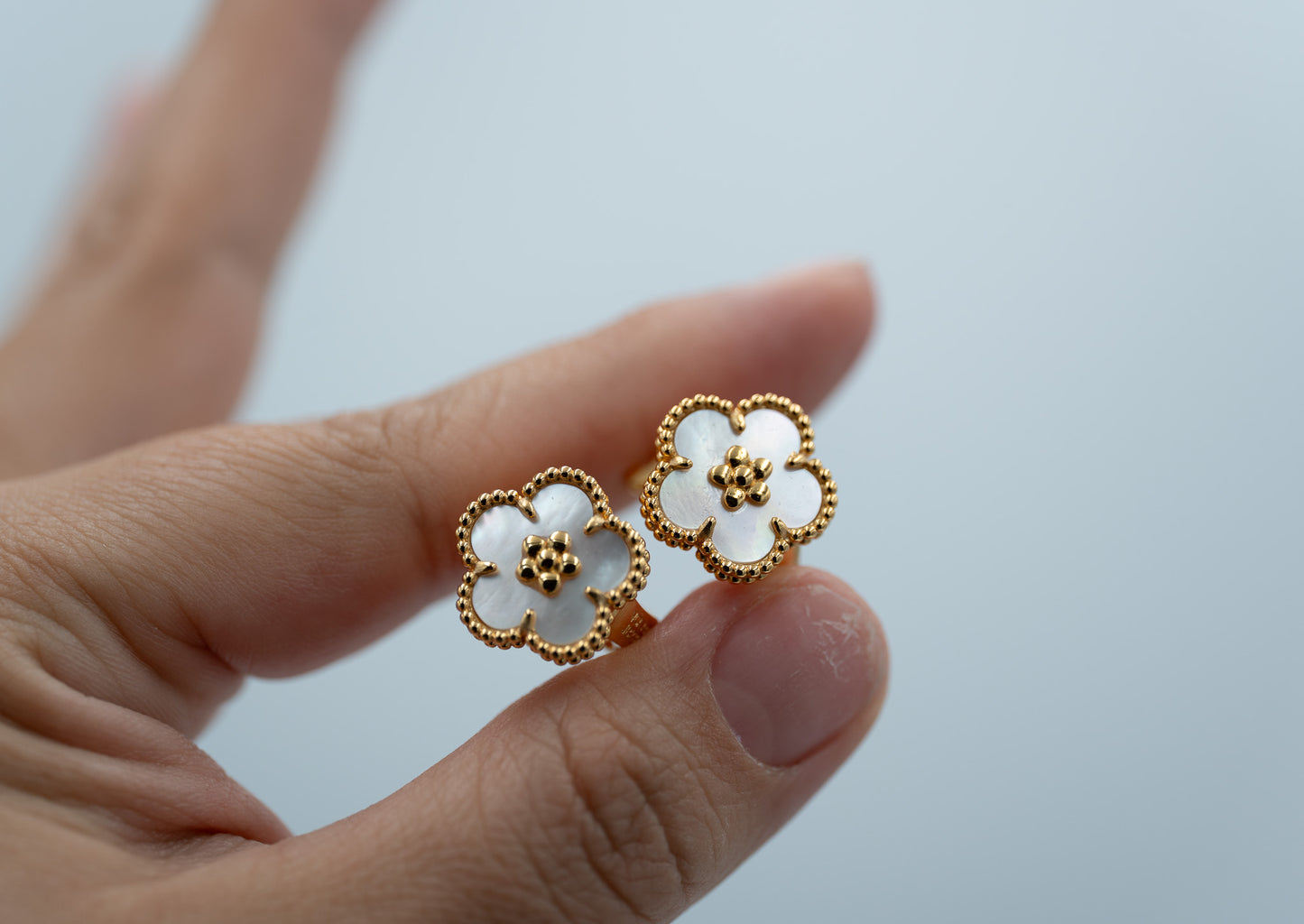 Lucky spring plum blossom earrings 925 silver 18k  gold plated