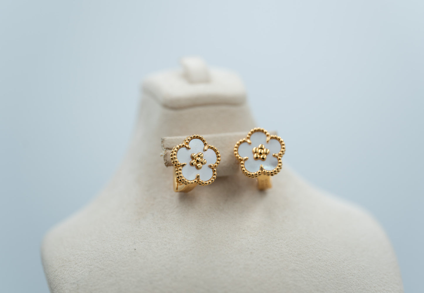 Lucky spring plum blossom earrings 925 silver 18k  gold plated