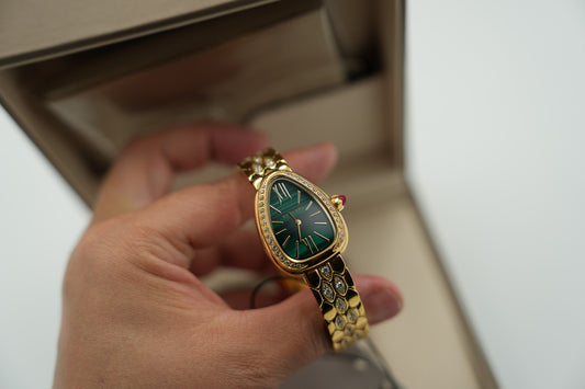 Green Dial Serpenti Watch  Quartz Watch snake watch gold color CZ strap